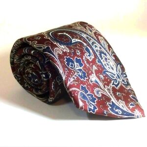Fabio D Necktie Burgundy Paisley Silk Neck Tie
